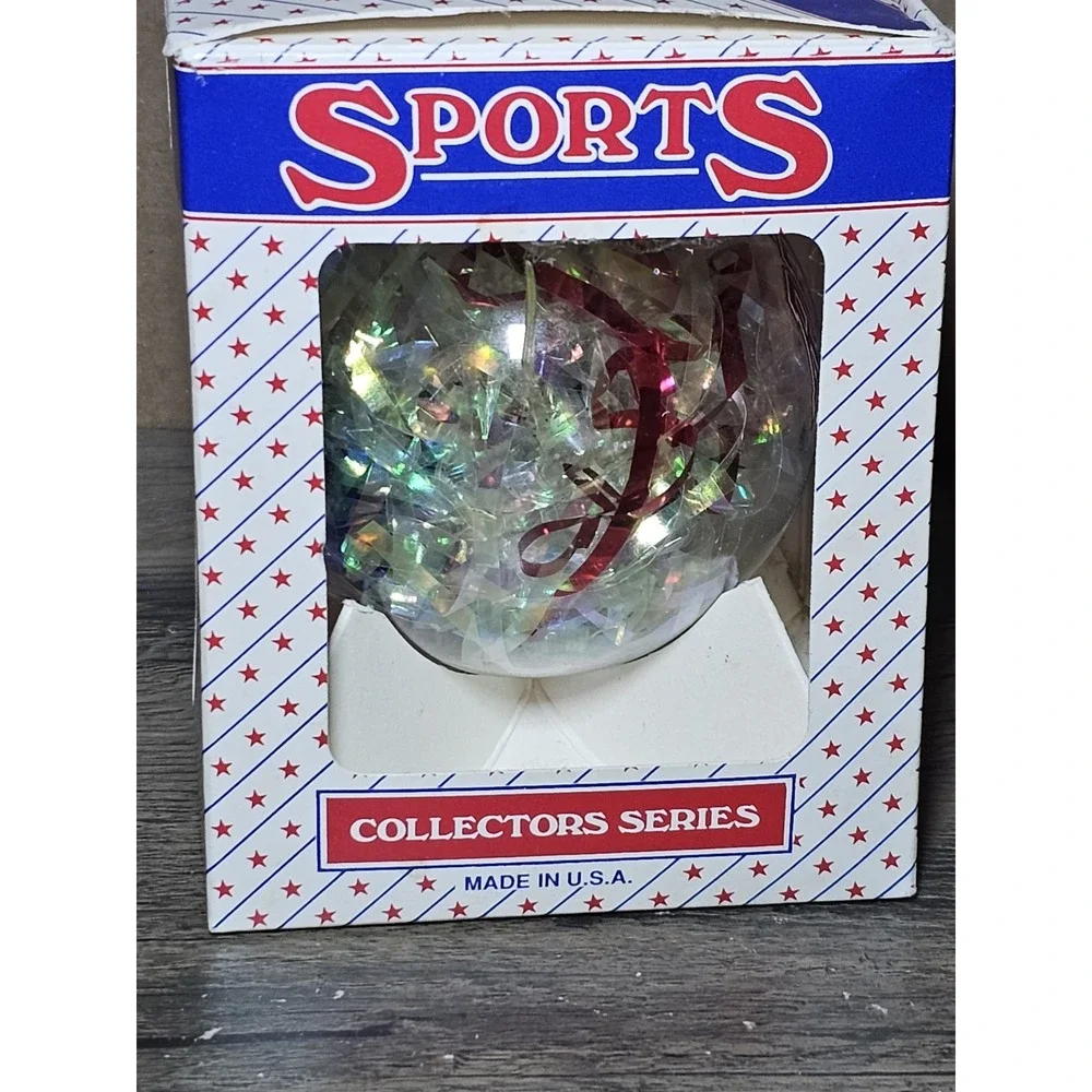 Sports Collector Series Boston Red Sox Glass Ball Ornament Vintage NIB